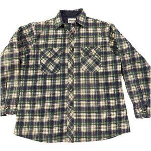 Nor'Wester Men's Vintage Plaid Flannel Quilt Lined Shirt, Size L